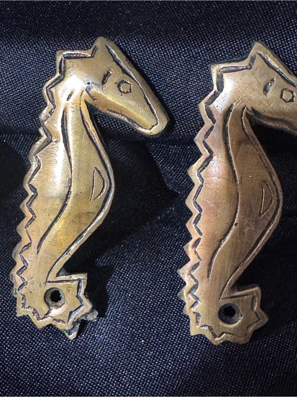Set of 11 Brass Seahorse Napkin rings  Accent Pair - Gold Decorative Hooks